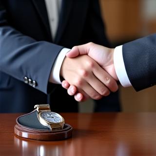 Intercambio de manos cerrando trato