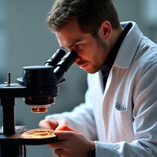 Relojero inspeccionando pieza con lupa